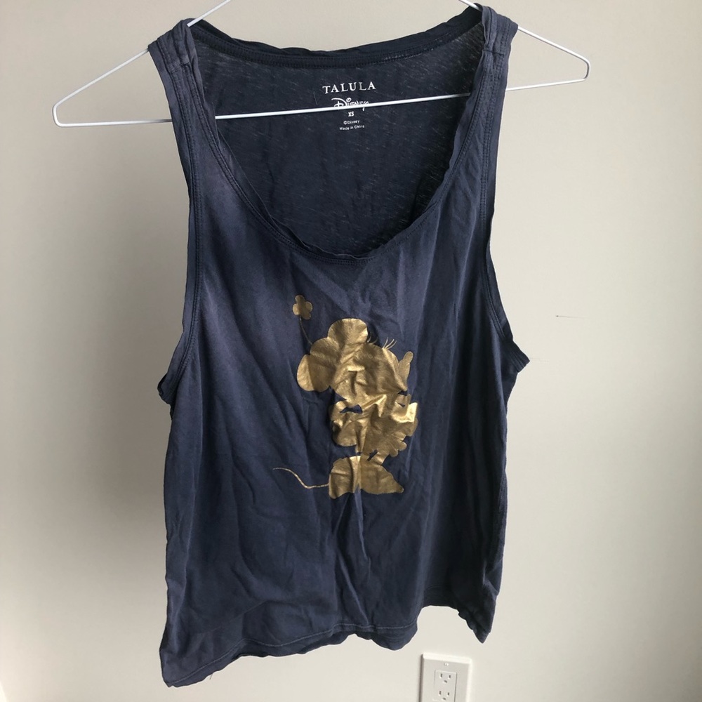 Limited Edition: Talula x Disney Minnie Mouse gold print racer back tank